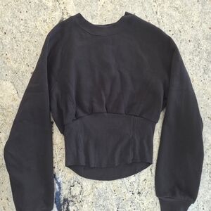 NWT Express Black Corset Crewneck Sweatshirt $50 New!